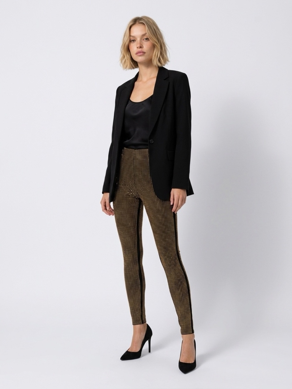Gold Rhinestone Leggings